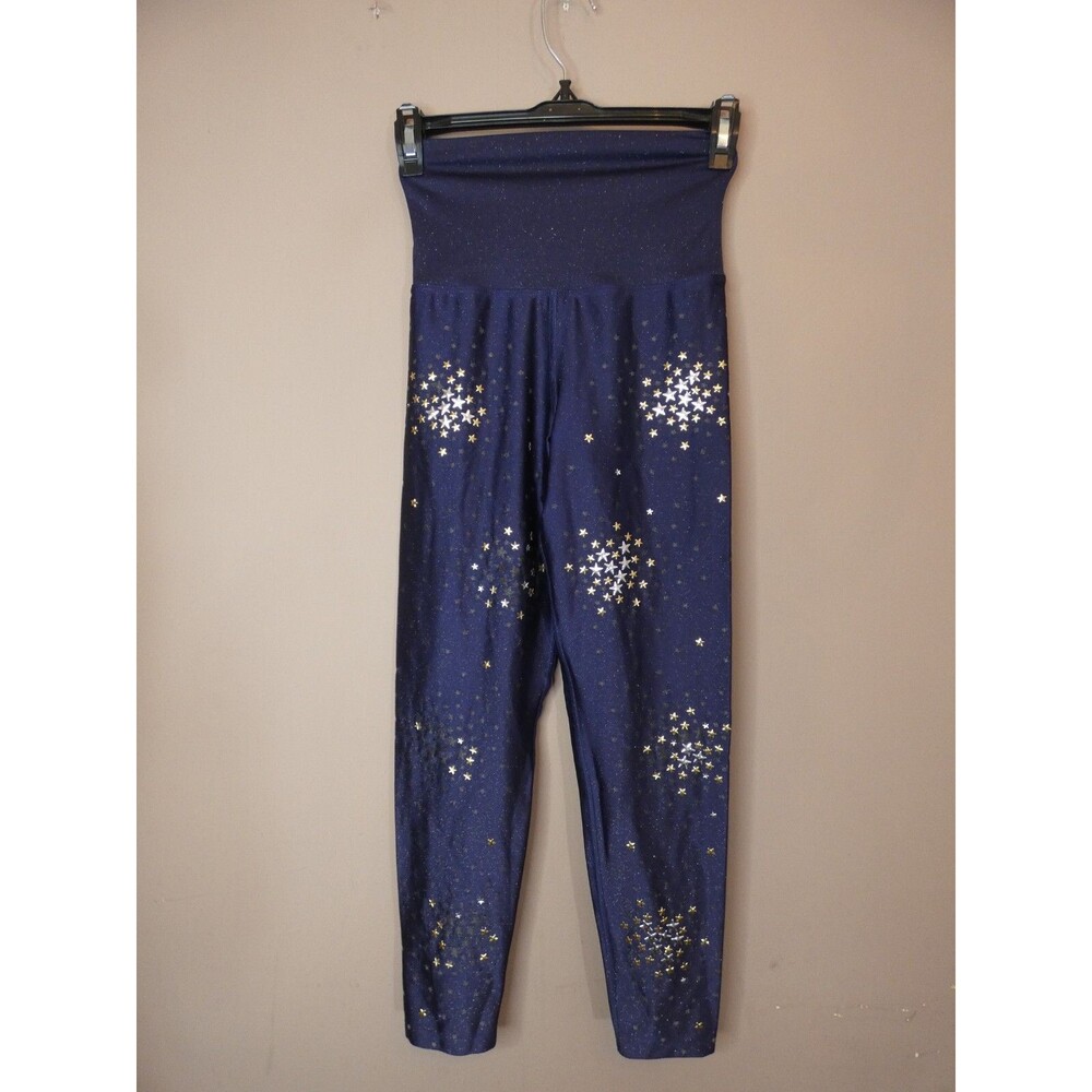 Beach Riot Sport Women's M Piper Leggings Star Rhinestones Navy Blue High Waist